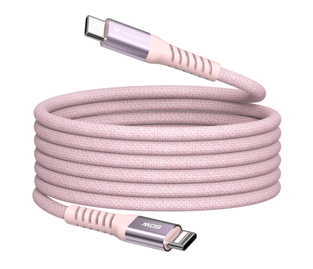 VERBATIM Sync & Charge USB-C to USB-C 60W Magnetic 120 cm - Pink - 1340232 - zdjęcie